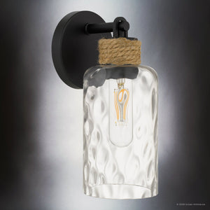 Urban Ambiance - Wall Sconce - UQL6651 Coastal Indoor Wall Sconce, 11.75''H x 4.75''W x 5.75''Dep, Matte Black Finish, Lancaster Collection - 