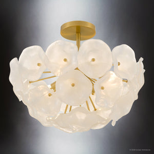 Urban Ambiance - Ceiling Light - UQL6660 Glam Indoor Ceiling Light, 15''H x 18.75''W x 18.75''Dep, Brushed Gold Finish, Foxleigh Collection - 