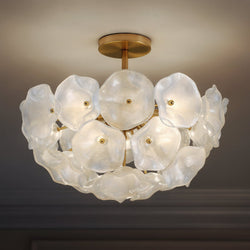 Urban Ambiance - Ceiling Light - UQL6660 Glam Indoor Ceiling Light, 15''H x 18.75''W x 18.75''Dep, Brushed Gold Finish, Foxleigh Collection - 