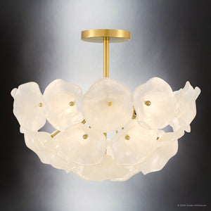 Urban Ambiance - Ceiling Light - UQL6660 Glam Indoor Ceiling Light, 15''H x 18.75''W x 18.75''Dep, Brushed Gold Finish, Foxleigh Collection - 
