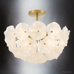 Urban Ambiance - Ceiling Light - UQL6660 Glam Indoor Ceiling Light, 15''H x 18.75''W x 18.75''Dep, Brushed Gold Finish, Foxleigh Collection - 