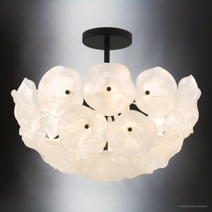 Urban Ambiance - Ceiling Light - UQL6661 Glam Indoor Ceiling Light, 15''H x 18.75''W x 18.75''Dep, Matte Black Finish, Foxleigh Collection - 