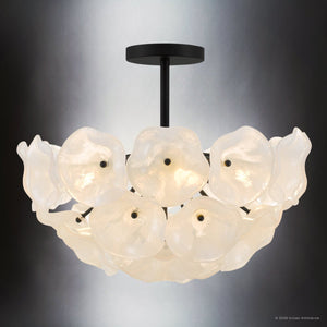 Urban Ambiance - Ceiling Light - UQL6661 Glam Indoor Ceiling Light, 15''H x 18.75''W x 18.75''Dep, Matte Black Finish, Foxleigh Collection - 
