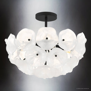 Urban Ambiance - Ceiling Light - UQL6661 Glam Indoor Ceiling Light, 15''H x 18.75''W x 18.75''Dep, Matte Black Finish, Foxleigh Collection - 