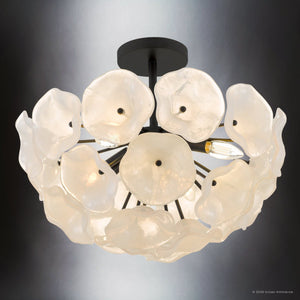 Urban Ambiance - Ceiling Light - UQL6661 Glam Indoor Ceiling Light, 15''H x 18.75''W x 18.75''Dep, Matte Black Finish, Foxleigh Collection - 