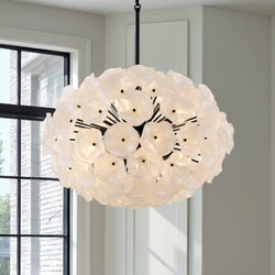 Urban Ambiance - Pendant - UQL6663 Glam Indoor Pendant, 19.5''H x 28''W x 28''Dep, Matte Black Finish, Foxleigh Collection - 