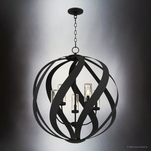 Urban Ambiance - Pendant - UQL6670 Industrial Indoor Pendant, 29.5''H x 26''W x 26''Dep, Earth Black Finish, Walsall Collection - 