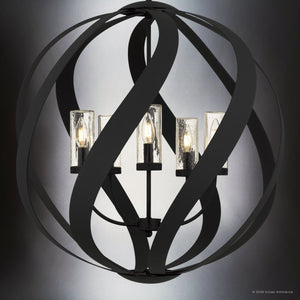 Urban Ambiance - Pendant - UQL6670 Industrial Indoor Pendant, 29.5''H x 26''W x 26''Dep, Earth Black Finish, Walsall Collection - 