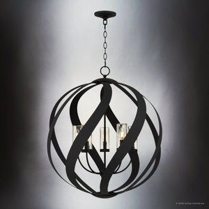 Urban Ambiance - Pendant - UQL6670 Industrial Indoor Pendant, 29.5''H x 26''W x 26''Dep, Earth Black Finish, Walsall Collection - 