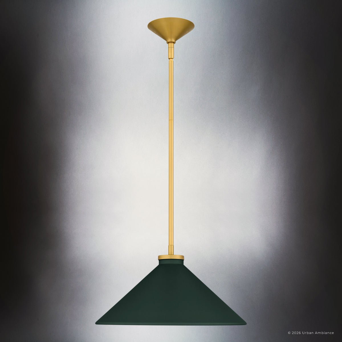 UQL6681 Mid-Century Modern Indoor Pendant, 7.5''H x 14''W x 14