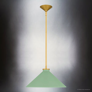 Urban Ambiance - Pendant - UQL6682 Mid - Century Modern Indoor Pendant, 7.5''H x 14''W x 14''Dep, Brushed Gold Finish, Netherfell Collection - 