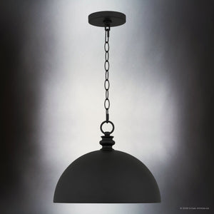 Urban Ambiance - Pendant - UQL6690 Industrial Indoor Pendant, 10.75''H x 13.75''W x 13.75''Dep, Matte Black Finish, Ashcombe Collection - 