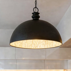 Urban Ambiance - Pendant - UQL6691 Industrial Indoor Pendant, 19''H x 25.5''W x 25.5''Dep, Matte Black Finish, Ashcombe Collection -