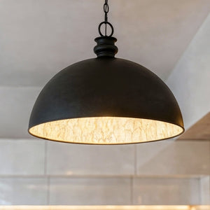 Urban Ambiance - Pendant - UQL6691 Industrial Indoor Pendant, 19''H x 25.5''W x 25.5''Dep, Matte Black Finish, Ashcombe Collection -