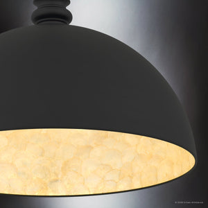 Urban Ambiance - Pendant - UQL6691 Industrial Indoor Pendant, 19''H x 25.5''W x 25.5''Dep, Matte Black Finish, Ashcombe Collection - 