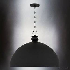 Urban Ambiance - Pendant - UQL6691 Industrial Indoor Pendant, 19''H x 25.5''W x 25.5''Dep, Matte Black Finish, Ashcombe Collection - 