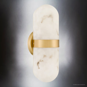 Urban Ambiance - Wall Sconce - UQL6700 Modern Indoor Wall Sconce, 12.5''H x 4.75''W x 4''Dep, Brushed Gold Finish, Varford Collection - 