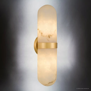 Urban Ambiance - Wall Sconce - UQL6703 Modern Indoor Wall Sconce, 18''H x 4.75''W x 4''Dep, Brushed Gold Finish, Varford Collection - 