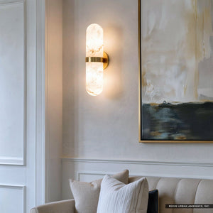 Urban Ambiance - Wall Sconce - UQL6703 Modern Indoor Wall Sconce, 18''H x 4.75''W x 4''Dep, Brushed Gold Finish, Varford Collection - 