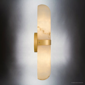 Urban Ambiance - Wall Sconce - UQL6703 Modern Indoor Wall Sconce, 18''H x 4.75''W x 4''Dep, Brushed Gold Finish, Varford Collection - 