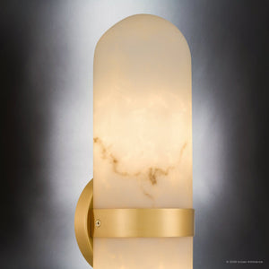 Urban Ambiance - Wall Sconce - UQL6703 Modern Indoor Wall Sconce, 18''H x 4.75''W x 4''Dep, Brushed Gold Finish, Varford Collection - 