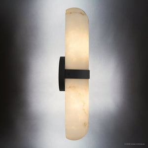 Urban Ambiance - Wall Sconce - UQL6705 Modern Indoor Wall Sconce, 18''H x 4.75''W x 4''Dep, Matte Black Finish, Varford Collection - 
