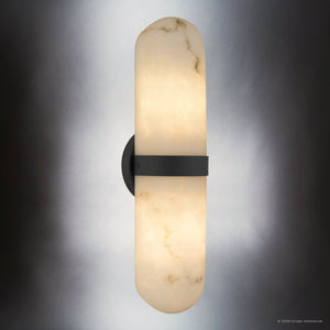 Urban Ambiance - Wall Sconce - UQL6705 Modern Indoor Wall Sconce, 18''H x 4.75''W x 4''Dep, Matte Black Finish, Varford Collection - 