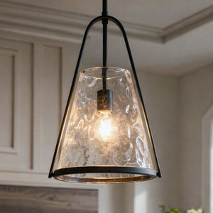 Urban Ambiance - Pendant - UQL6711 Modern Indoor Pendant, 18''H x 11.5''W x 10.5''Dep, Matte Black Finish, Rainswell Collection - 
