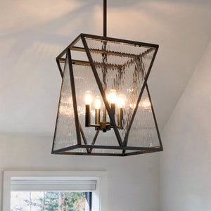 Urban Ambiance - Pendant - UQL6721 Contemporary Indoor Pendant, 18.75''H x 14''W x 14''Dep, Matte Black Finish, Purleigh Collection - 