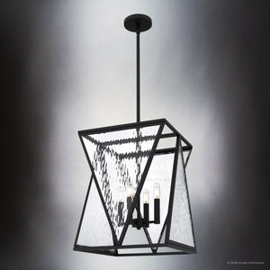 Urban Ambiance - Pendant - UQL6721 Contemporary Indoor Pendant, 18.75''H x 14''W x 14''Dep, Matte Black Finish, Purleigh Collection - 