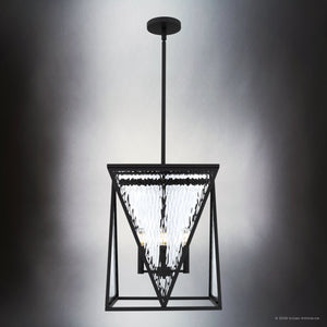 Urban Ambiance - Pendant - UQL6721 Contemporary Indoor Pendant, 18.75''H x 14''W x 14''Dep, Matte Black Finish, Purleigh Collection - 