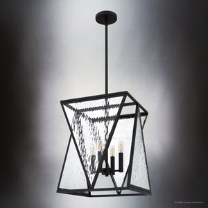 Urban Ambiance - Pendant - UQL6721 Contemporary Indoor Pendant, 18.75''H x 14''W x 14''Dep, Matte Black Finish, Purleigh Collection - 