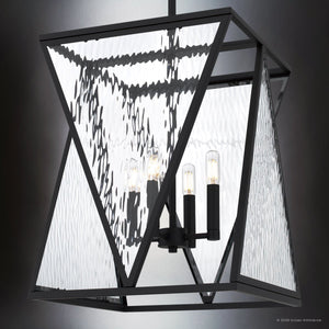 Urban Ambiance - Pendant - UQL6721 Contemporary Indoor Pendant, 18.75''H x 14''W x 14''Dep, Matte Black Finish, Purleigh Collection - 
