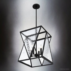 Urban Ambiance - Pendant - UQL6721 Contemporary Indoor Pendant, 18.75''H x 14''W x 14''Dep, Matte Black Finish, Purleigh Collection - 