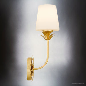 Urban Ambiance - Wall Sconce - UQL6730 Traditional Indoor Wall Sconce, 16''H x 6''W x 6.75''Dep, Gold Leaf Finish, Ambershaw Collection - 