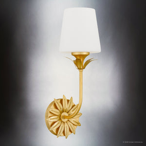 Urban Ambiance - Wall Sconce - UQL6730 Traditional Indoor Wall Sconce, 16''H x 6''W x 6.75''Dep, Gold Leaf Finish, Ambershaw Collection - 