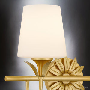 Urban Ambiance - Bath Light - UQL6731 Traditional Indoor Bath Light, 10.25''H x 15.5''W x 7.25''Dep, Gold Leaf Finish, Ambershaw Collection - 