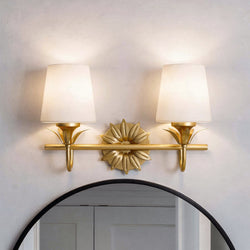 Urban Ambiance - Bath Light - UQL6731 Traditional Indoor Bath Light, 10.25''H x 15.5''W x 7.25''Dep, Gold Leaf Finish, Ambershaw Collection - 