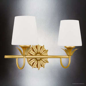 Urban Ambiance - Bath Light - UQL6731 Traditional Indoor Bath Light, 10.25''H x 15.5''W x 7.25''Dep, Gold Leaf Finish, Ambershaw Collection - 