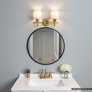 Urban Ambiance - Bath Light - UQL6731 Traditional Indoor Bath Light, 10.25''H x 15.5''W x 7.25''Dep, Gold Leaf Finish, Ambershaw Collection - 