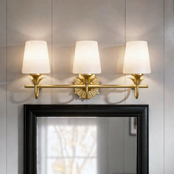 Urban Ambiance - Bath Light - UQL6732 Traditional Indoor Bath Light, 10.25''H x 24''W x 7.25''Dep, Gold Leaf Finish, Ambershaw Collection - 