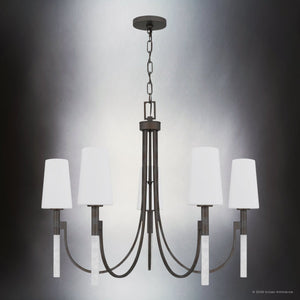Urban Ambiance - Chandelier - UQL6760 Transitional Indoor Chandelier, 26''H x 32''W x 32''Dep, Iron Gate Finish, Ellingford Collection - 