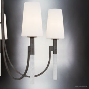 Urban Ambiance - Chandelier - UQL6760 Transitional Indoor Chandelier, 26''H x 32''W x 32''Dep, Iron Gate Finish, Ellingford Collection - 
