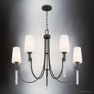 Urban Ambiance - Chandelier - UQL6760 Transitional Indoor Chandelier, 26''H x 32''W x 32''Dep, Iron Gate Finish, Ellingford Collection - 