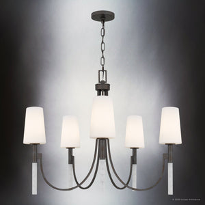 Urban Ambiance - Chandelier - UQL6760 Transitional Indoor Chandelier, 26''H x 32''W x 32''Dep, Iron Gate Finish, Ellingford Collection - 