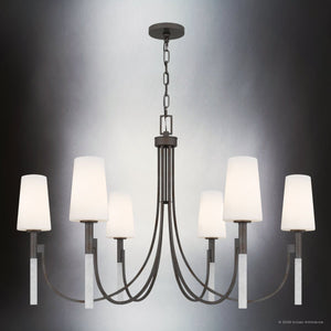 Urban Ambiance - Chandelier - UQL6761 Transitional Indoor Chandelier, 26''H x 40''W x 40''Dep, Iron Gate Finish, Ellingford Collection - 