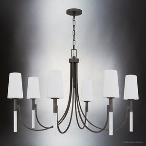 Urban Ambiance - Chandelier - UQL6761 Transitional Indoor Chandelier, 26''H x 40''W x 40''Dep, Iron Gate Finish, Ellingford Collection - 