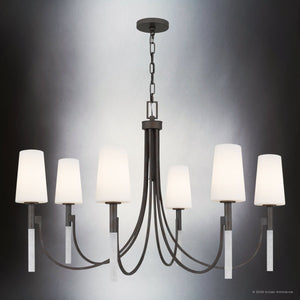 Urban Ambiance - Chandelier - UQL6761 Transitional Indoor Chandelier, 26''H x 40''W x 40''Dep, Iron Gate Finish, Ellingford Collection - 