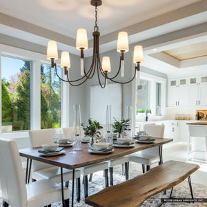 Urban Ambiance - Chandelier - UQL6761 Transitional Indoor Chandelier, 26''H x 40''W x 40''Dep, Iron Gate Finish, Ellingford Collection - 