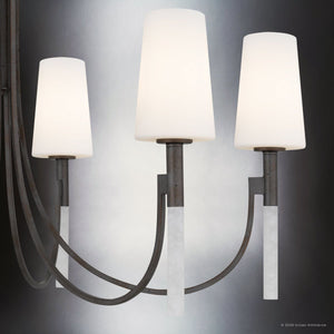 Urban Ambiance - Chandelier - UQL6761 Transitional Indoor Chandelier, 26''H x 40''W x 40''Dep, Iron Gate Finish, Ellingford Collection - 